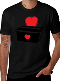 Heart Box Graphic T-Shirt - Romantic Valentines Day Tee