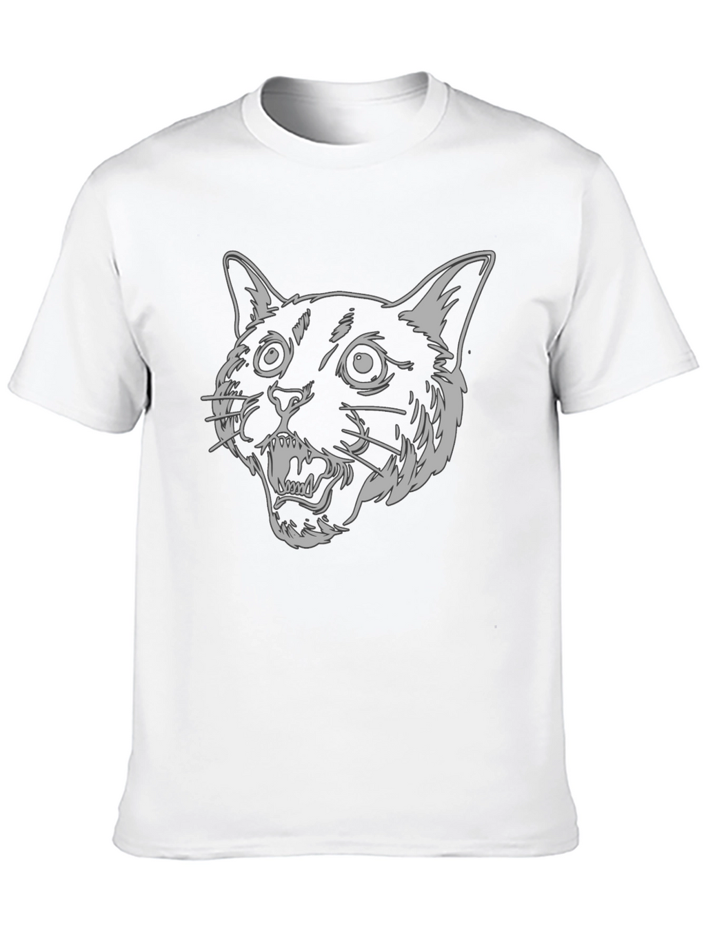 Mens Black T-Shirt - Graphic Cat Design