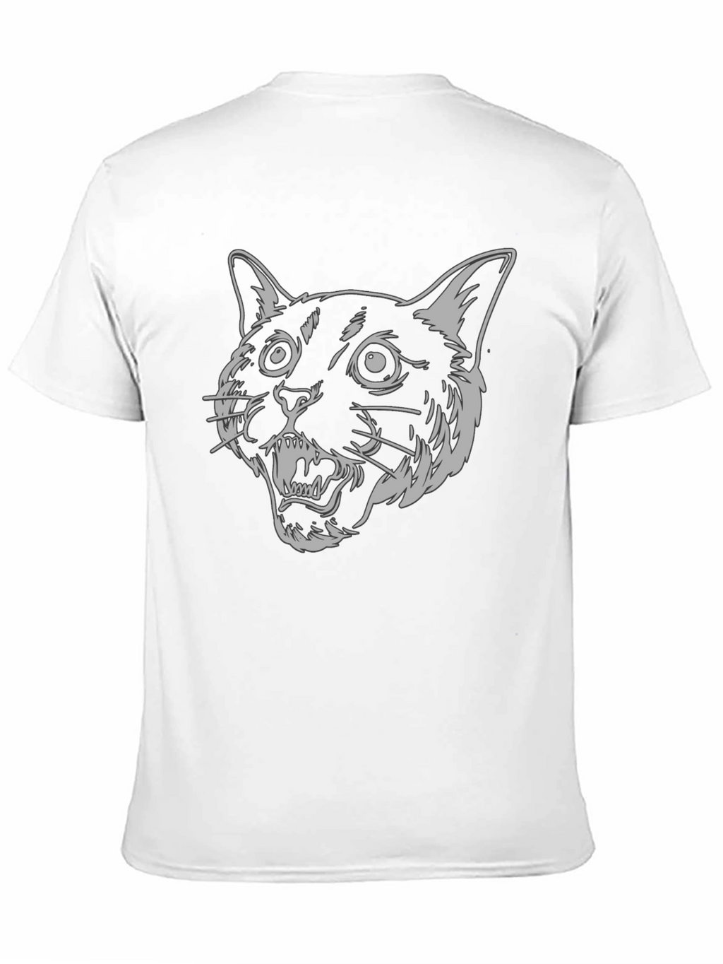 Mens Black T-Shirt - Graphic Cat Design