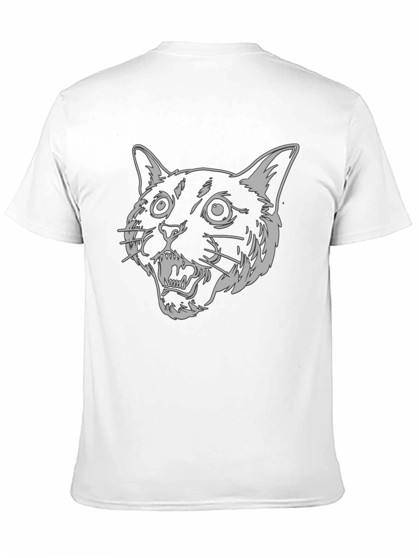 Mens Black T-Shirt - Graphic Cat Design