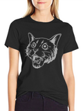 Mens Black T-Shirt - Graphic Cat Design