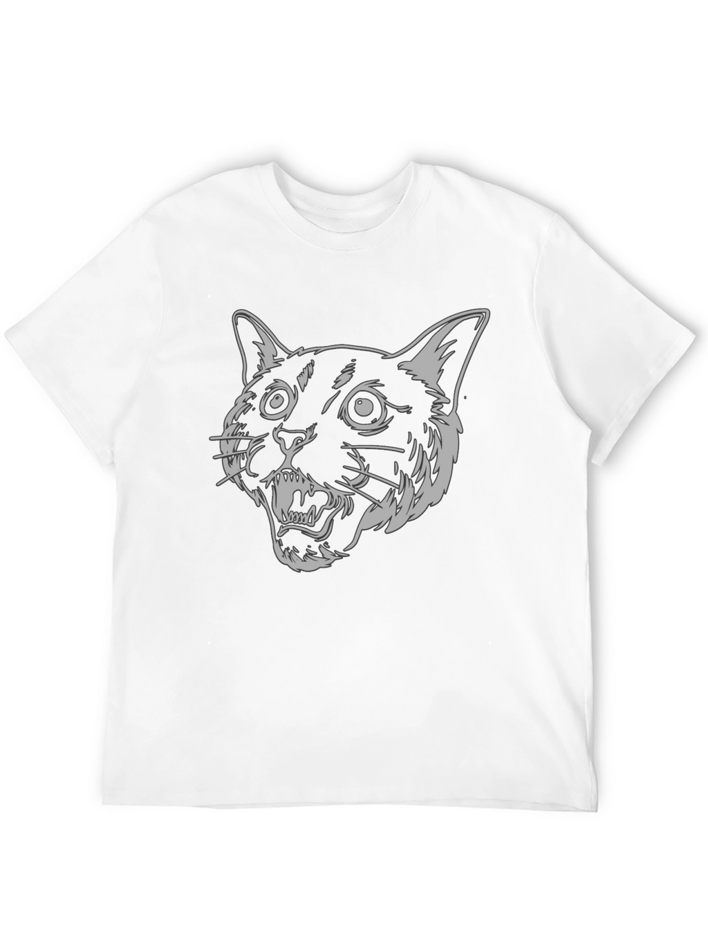 Mens Black T-Shirt - Graphic Cat Design