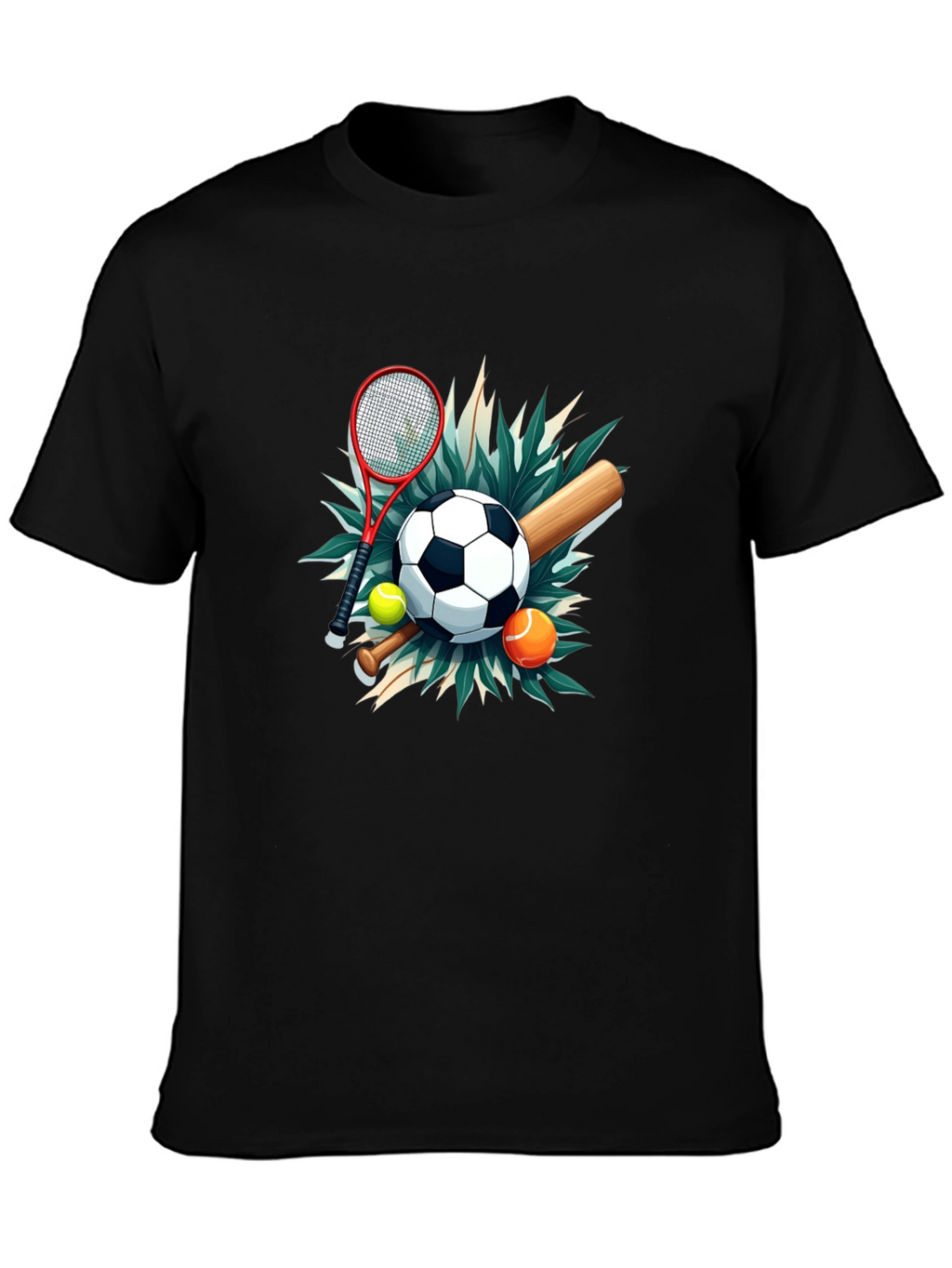 Sports Collage Black Tee