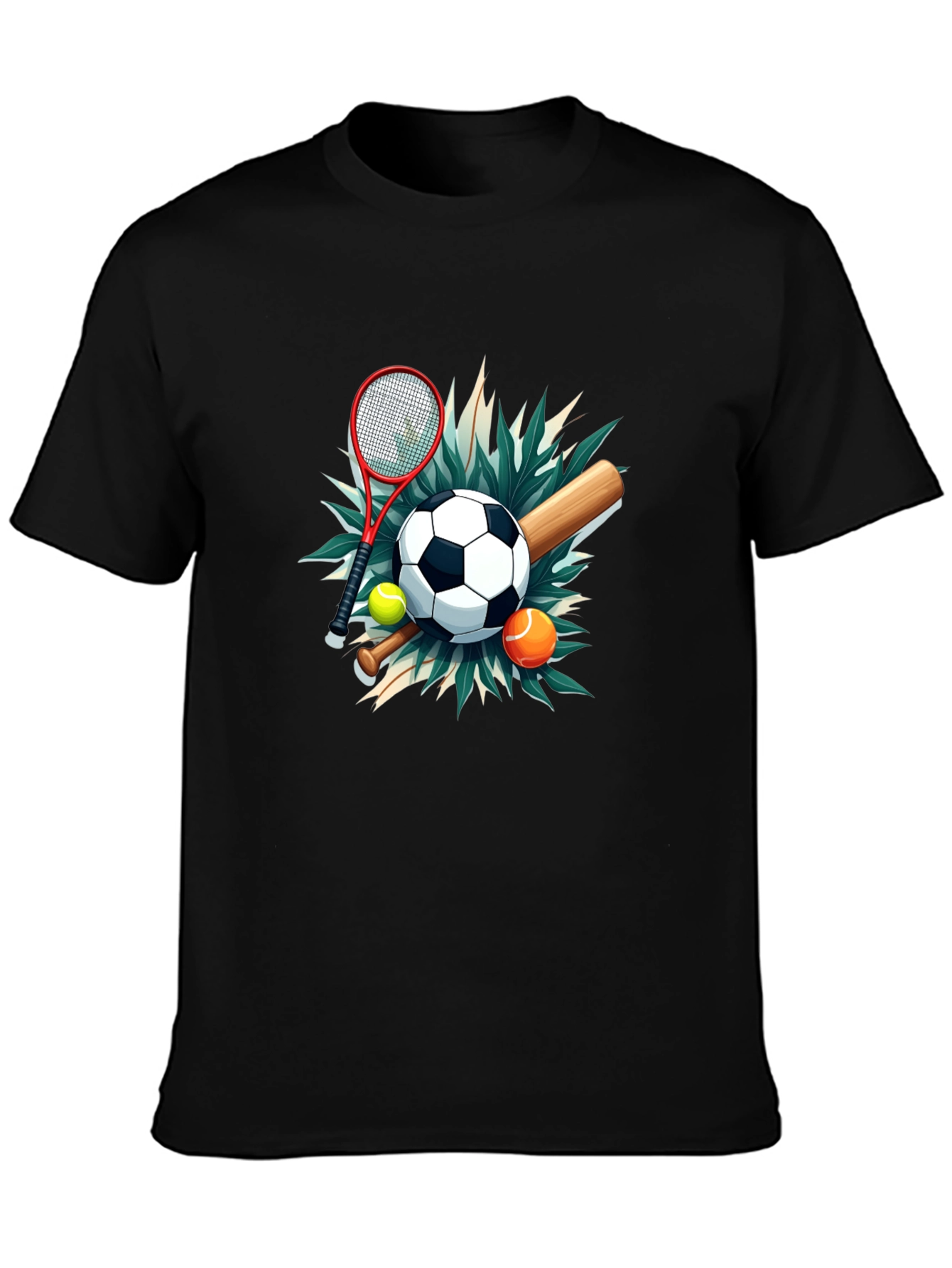 Sports Collage Black Tee