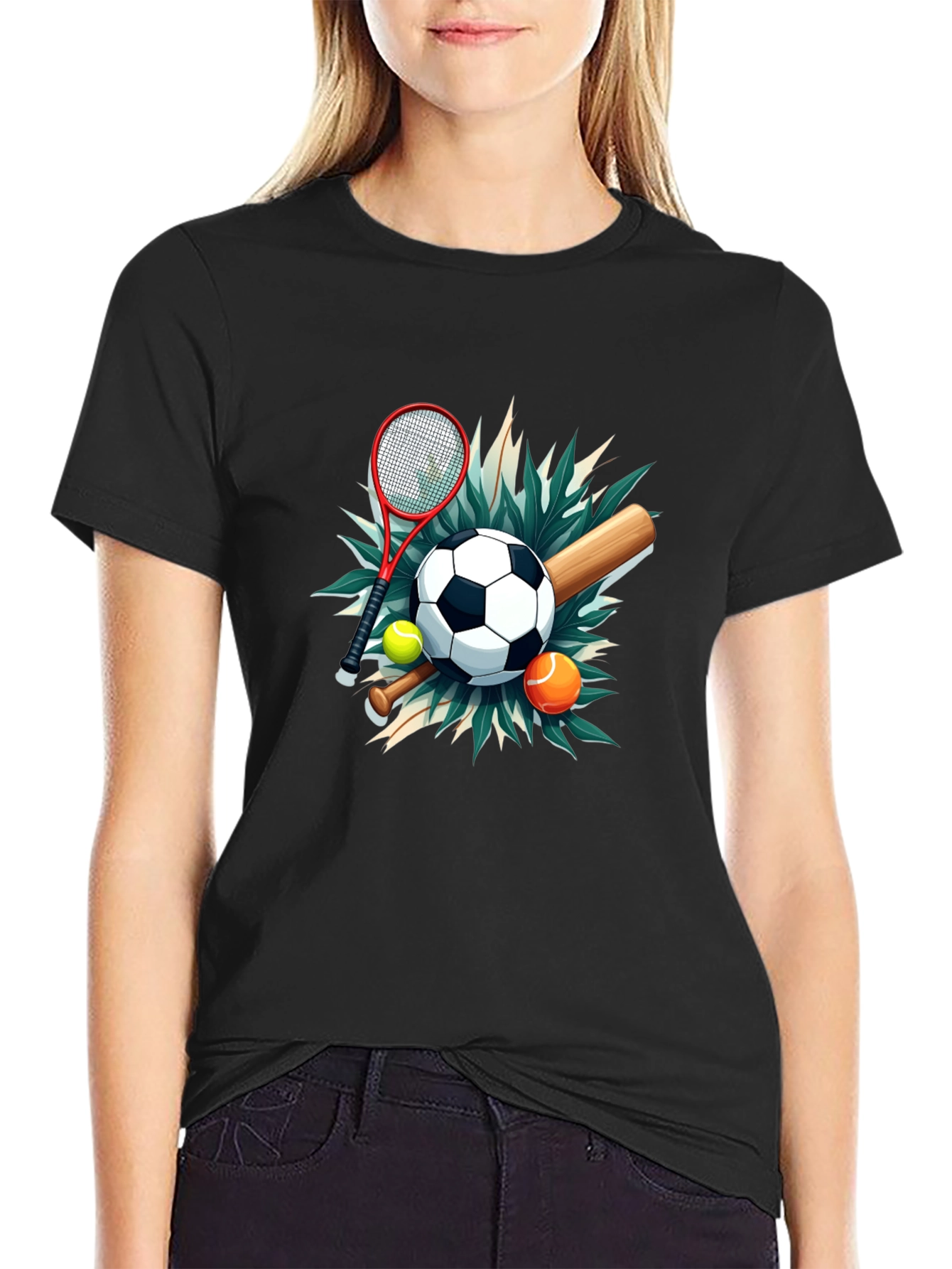 Sports Collage Black Tee