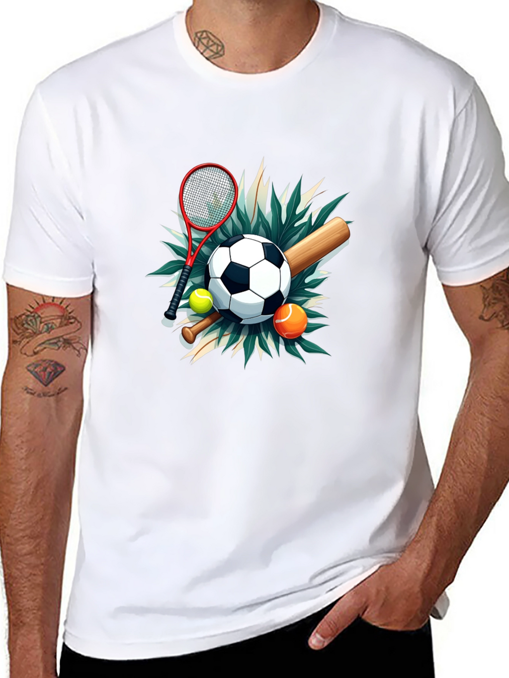 Sports Collage Black Tee