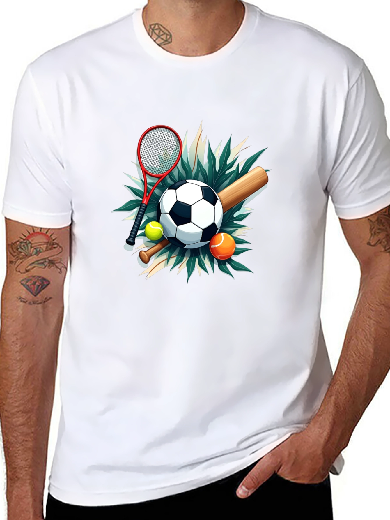 Sports Collage Black Tee