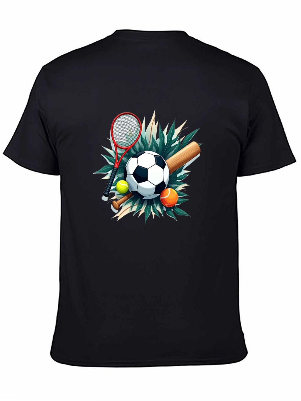 Sports Collage Black Tee