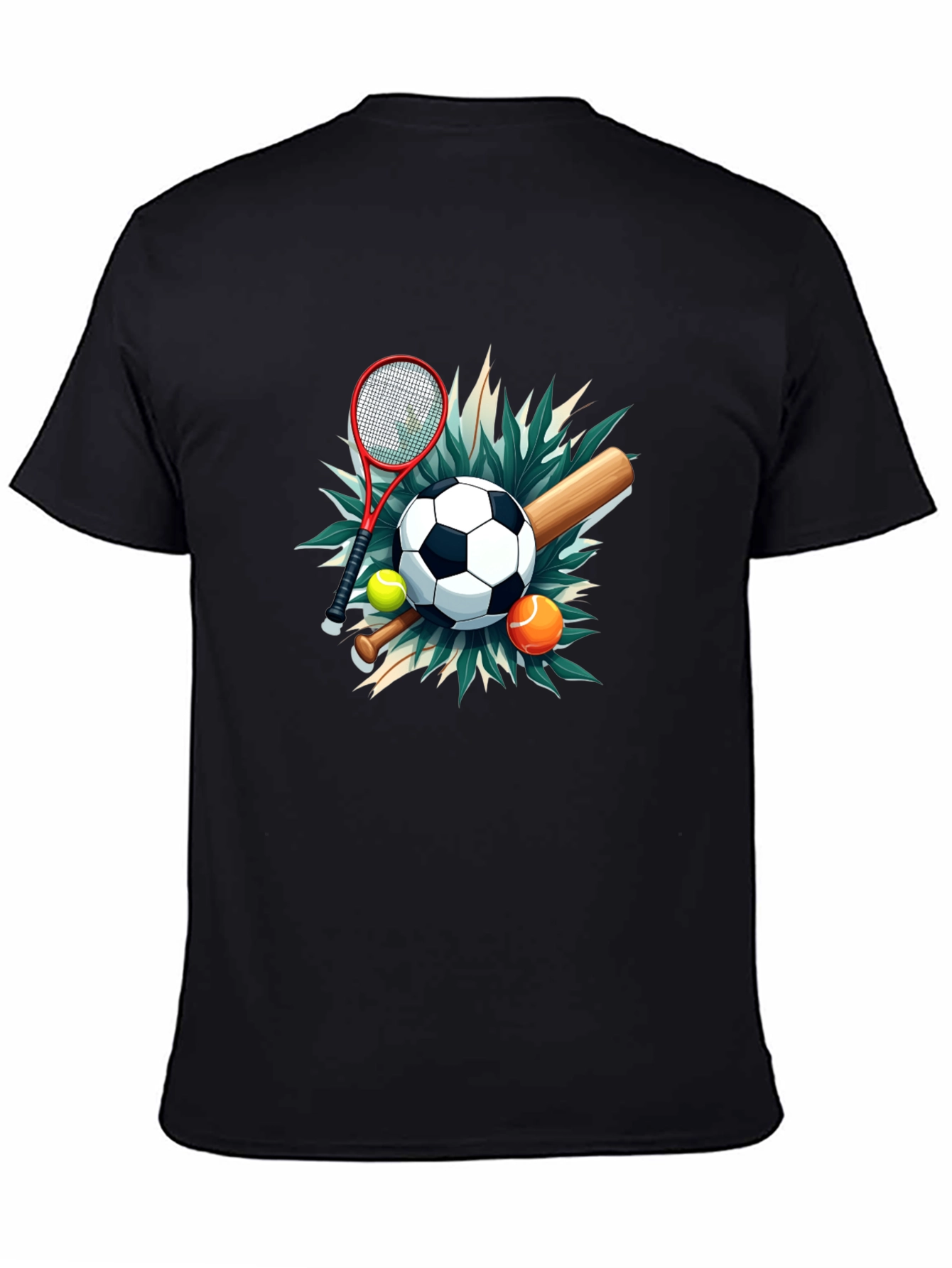 Sports Collage Black Tee