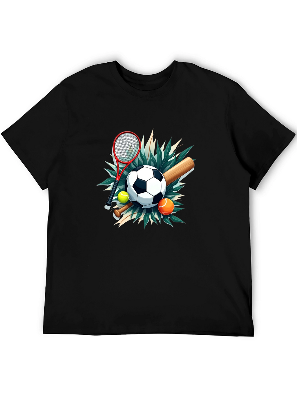 Sports Collage Black Tee
