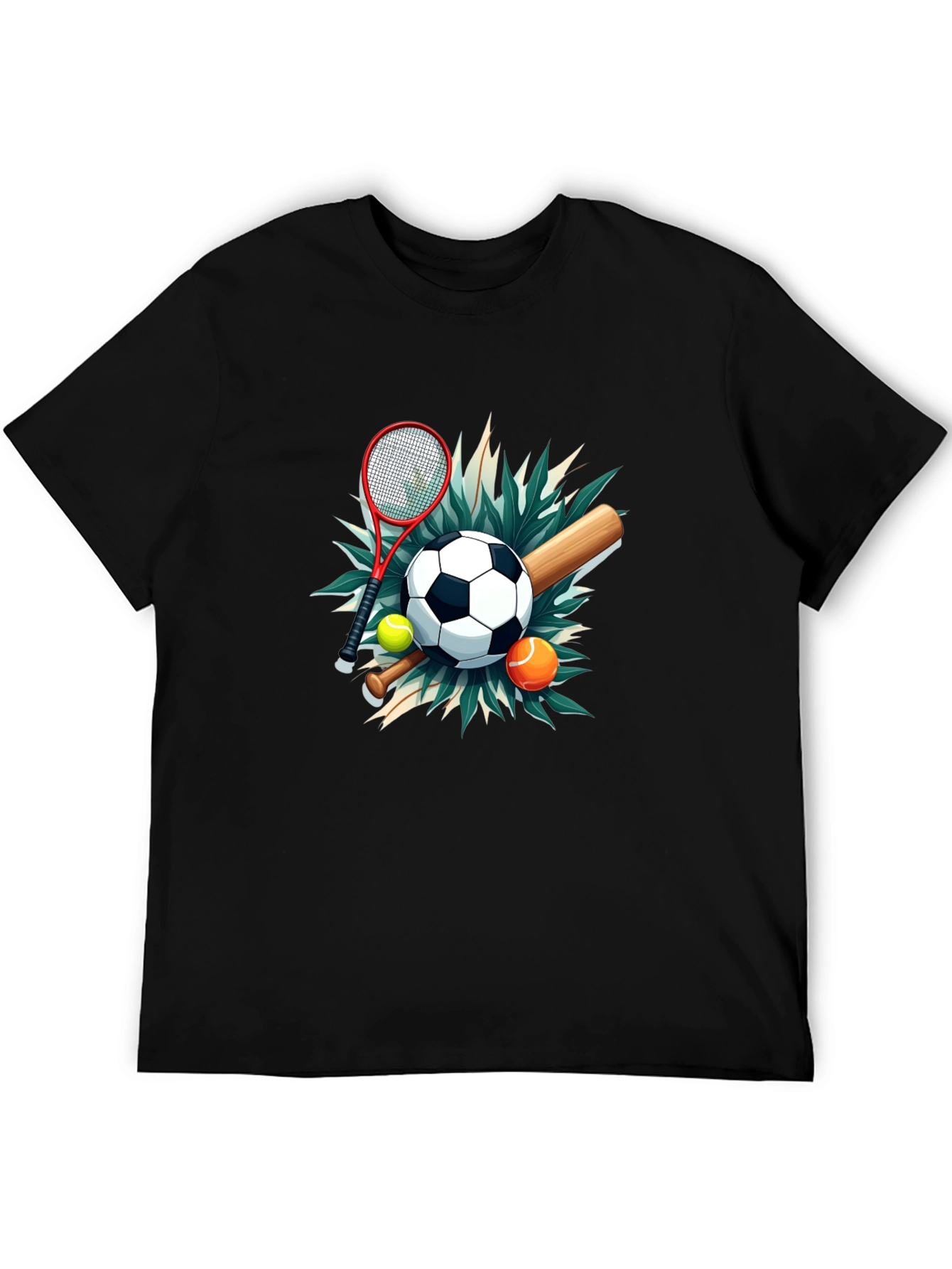 Sports Collage Black Tee