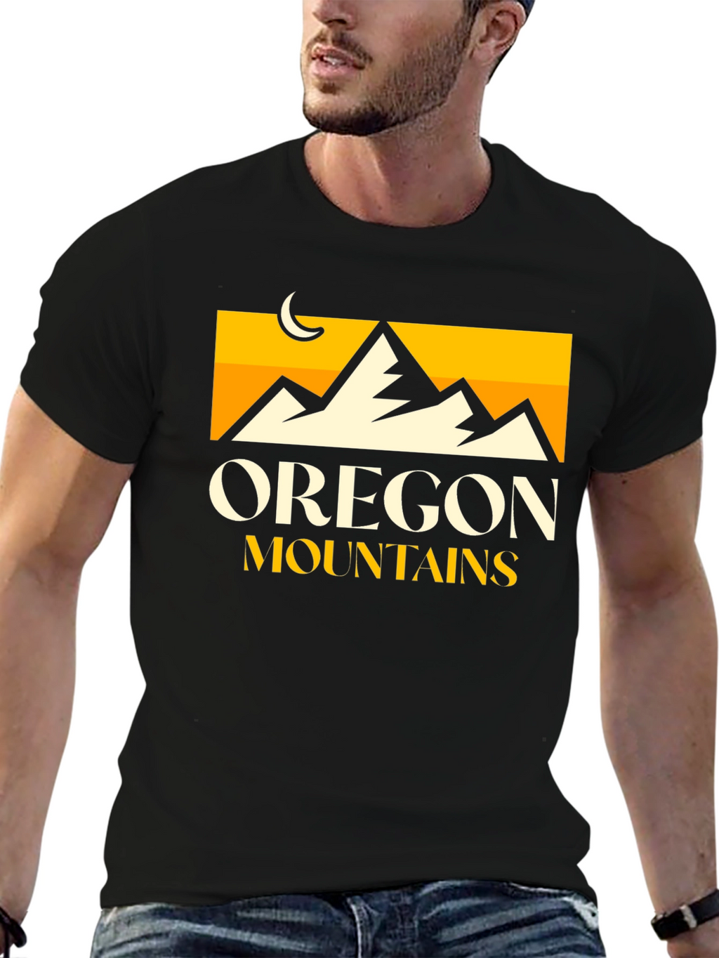 Oregon Mountains Graphic Tee - Black