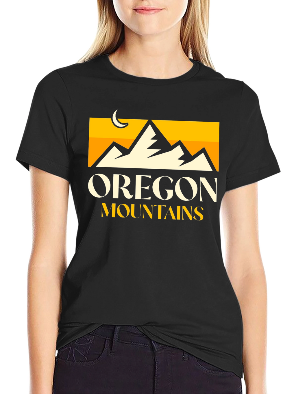 Oregon Mountains Graphic Tee - Black
