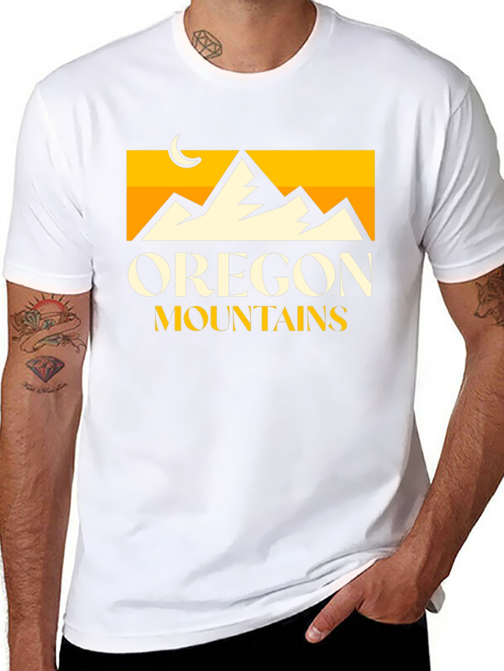 Oregon Mountains Graphic Tee - Black