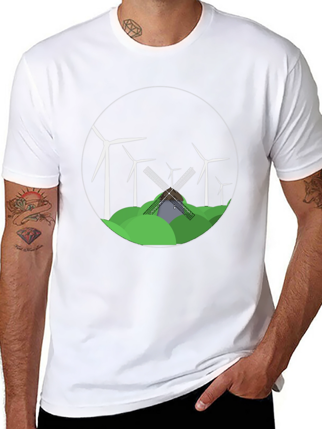 Windmill Graphic Tee - Eco-Friendly Design