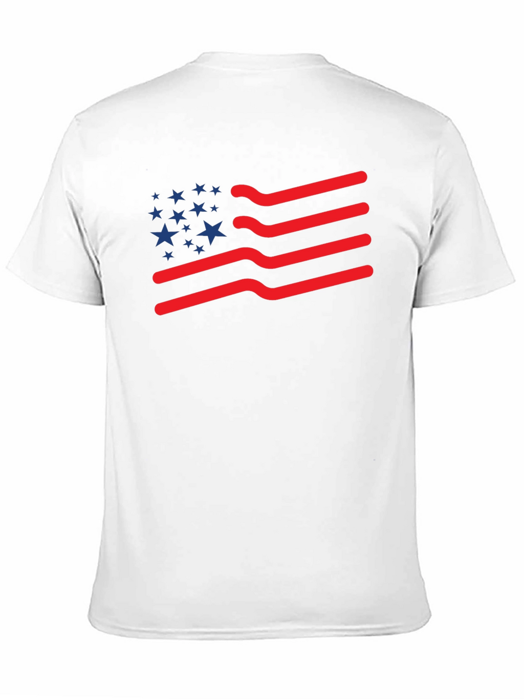American Flag T-Shirt: Patriotic Wavy Stripes and Stars Tee