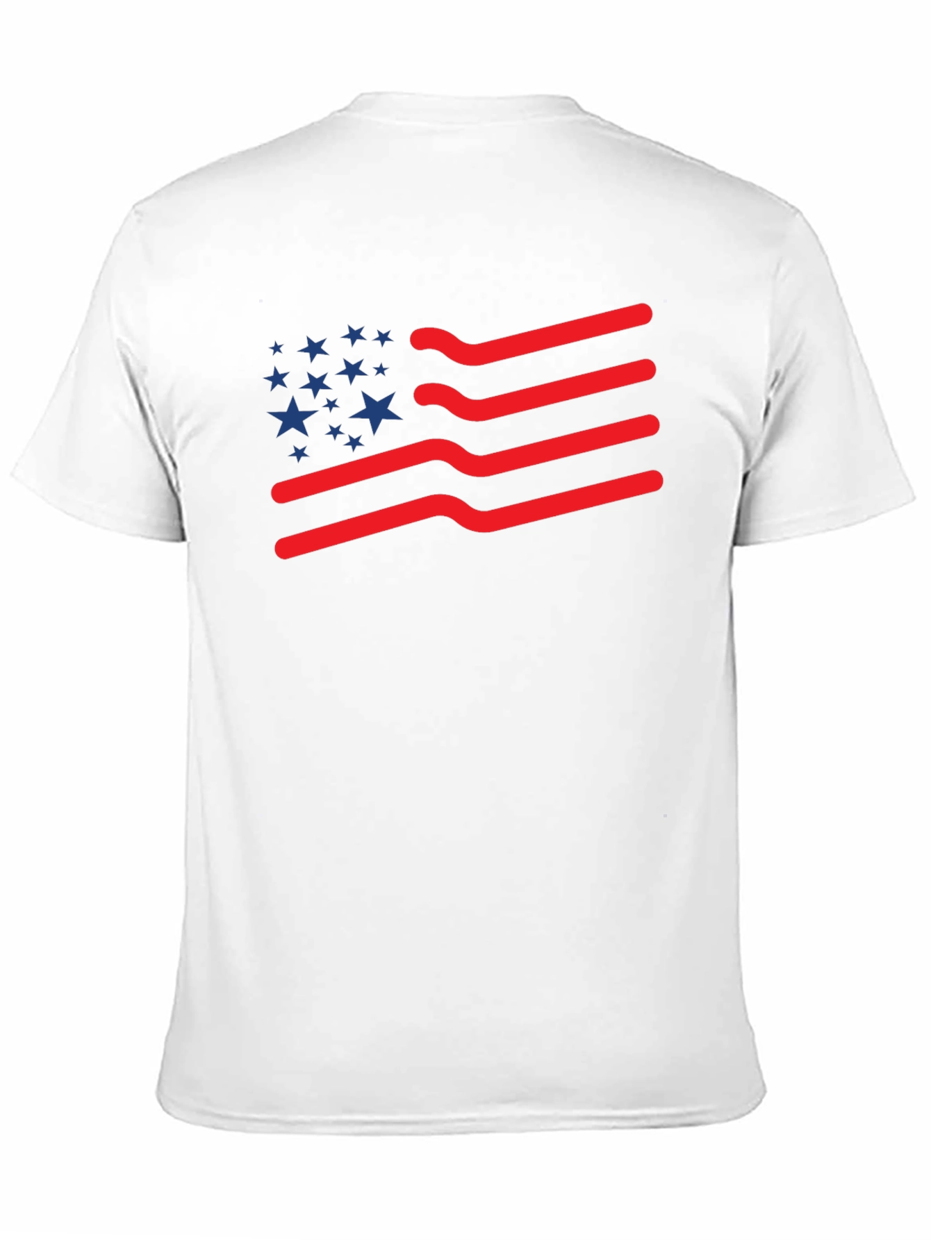 American Flag T-Shirt: Patriotic Wavy Stripes and Stars Tee