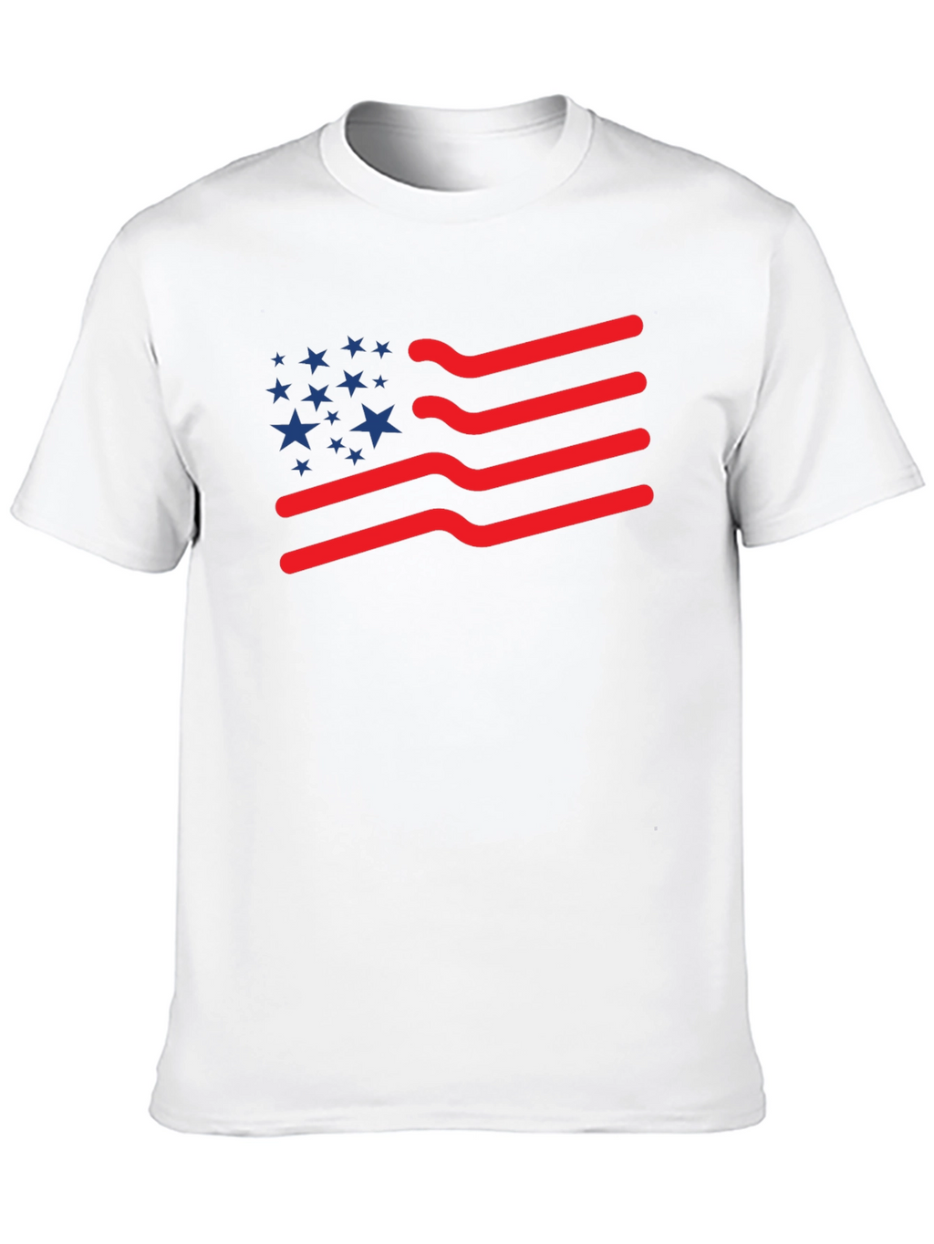 American Flag T-Shirt: Patriotic Wavy Stripes and Stars Tee