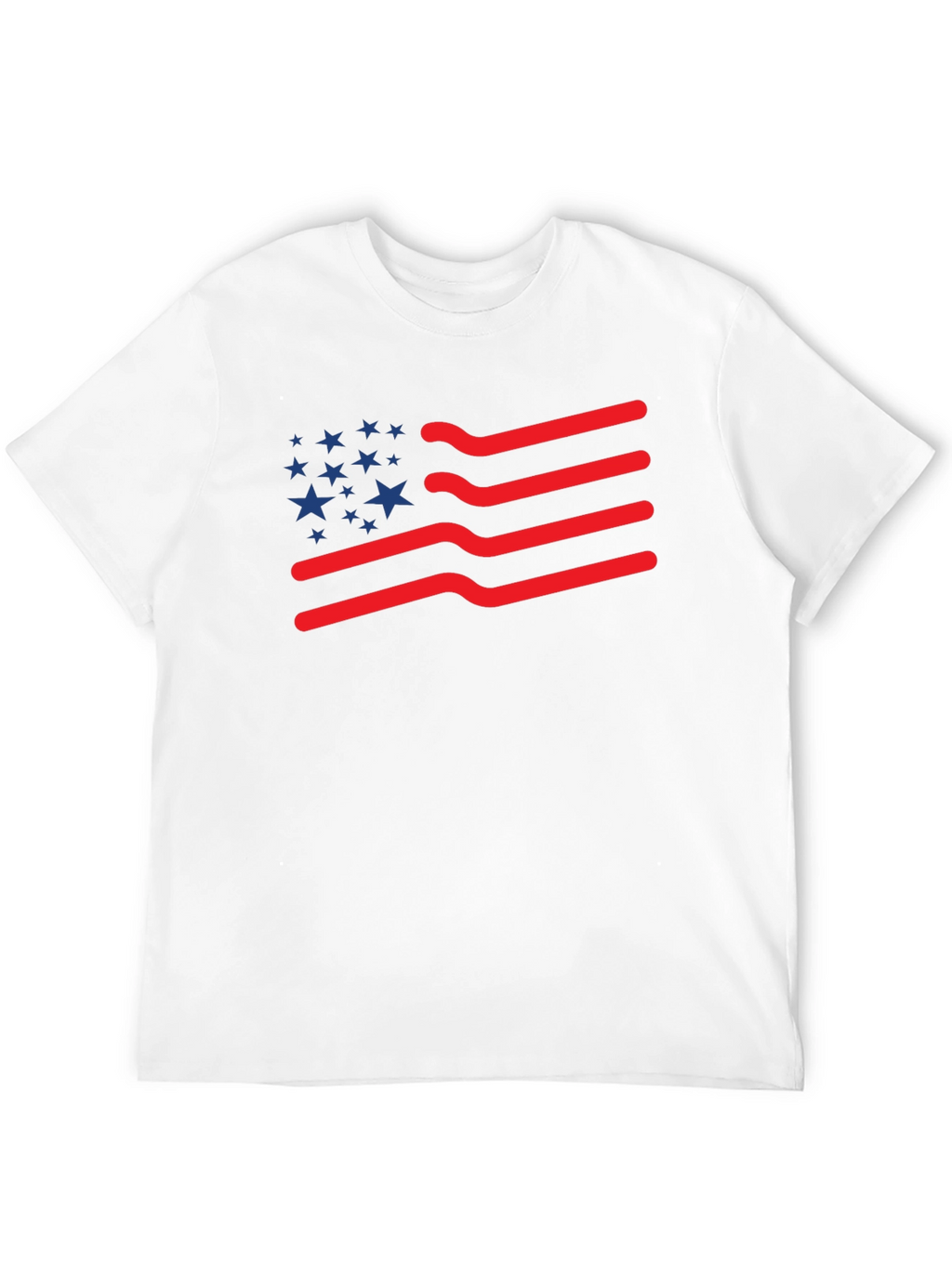 American Flag T-Shirt: Patriotic Wavy Stripes and Stars Tee