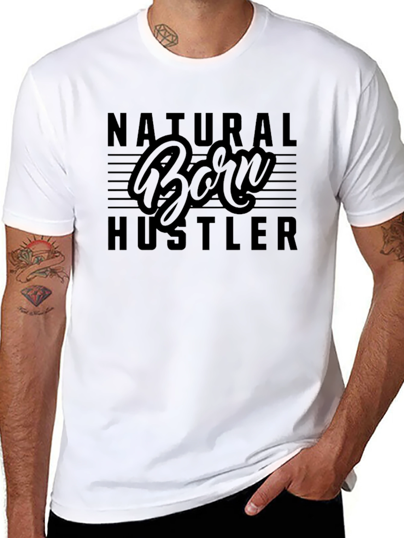 Natural Born Hustler Black Graphic Tee