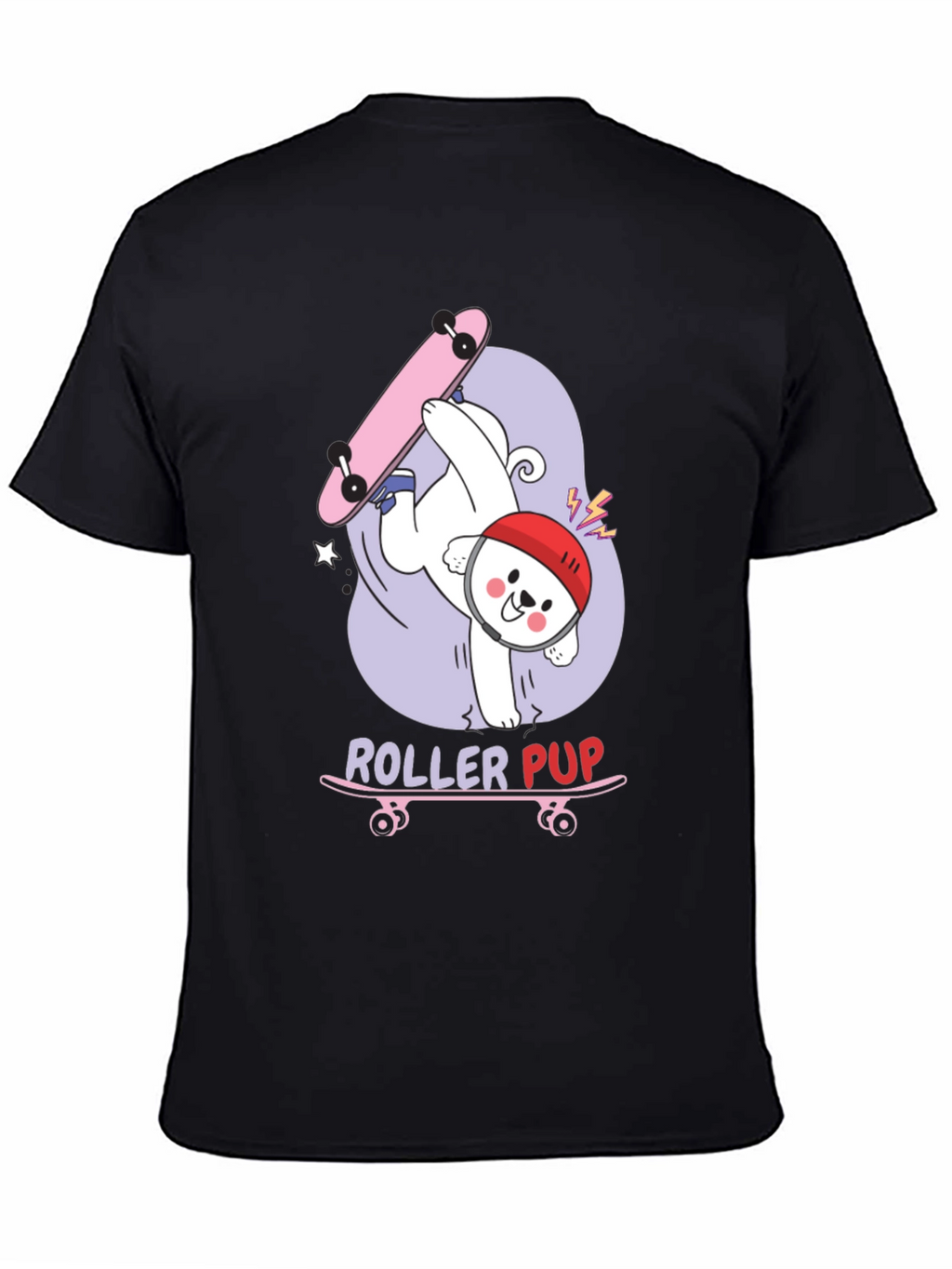 Roller Pup Graphic T-Shirt - Skateboarding Dog Tee