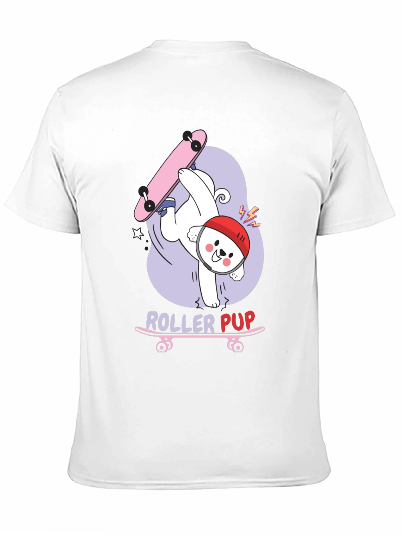 Roller Pup Graphic T-Shirt - Skateboarding Dog Tee