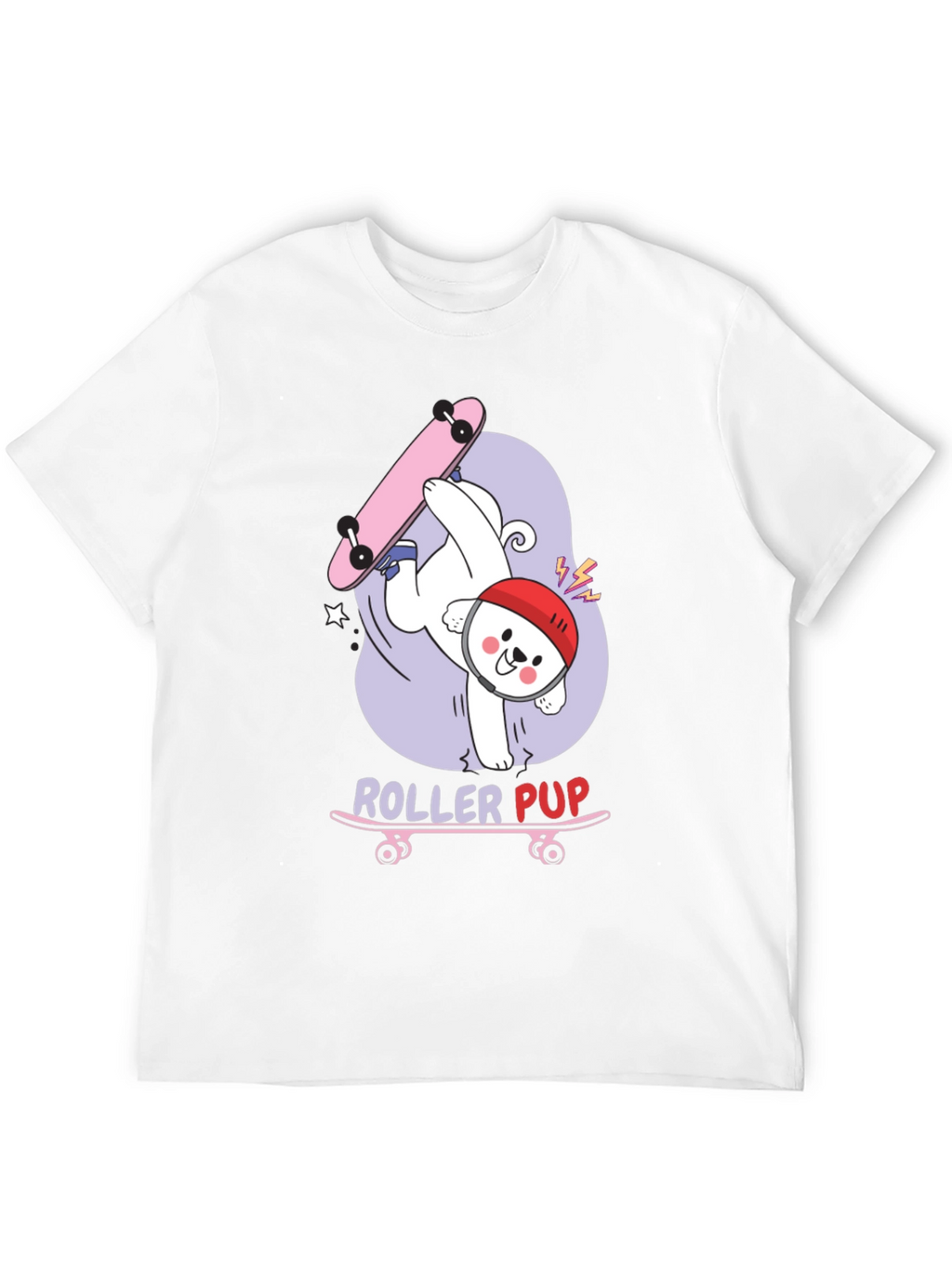 Roller Pup Graphic T-Shirt - Skateboarding Dog Tee