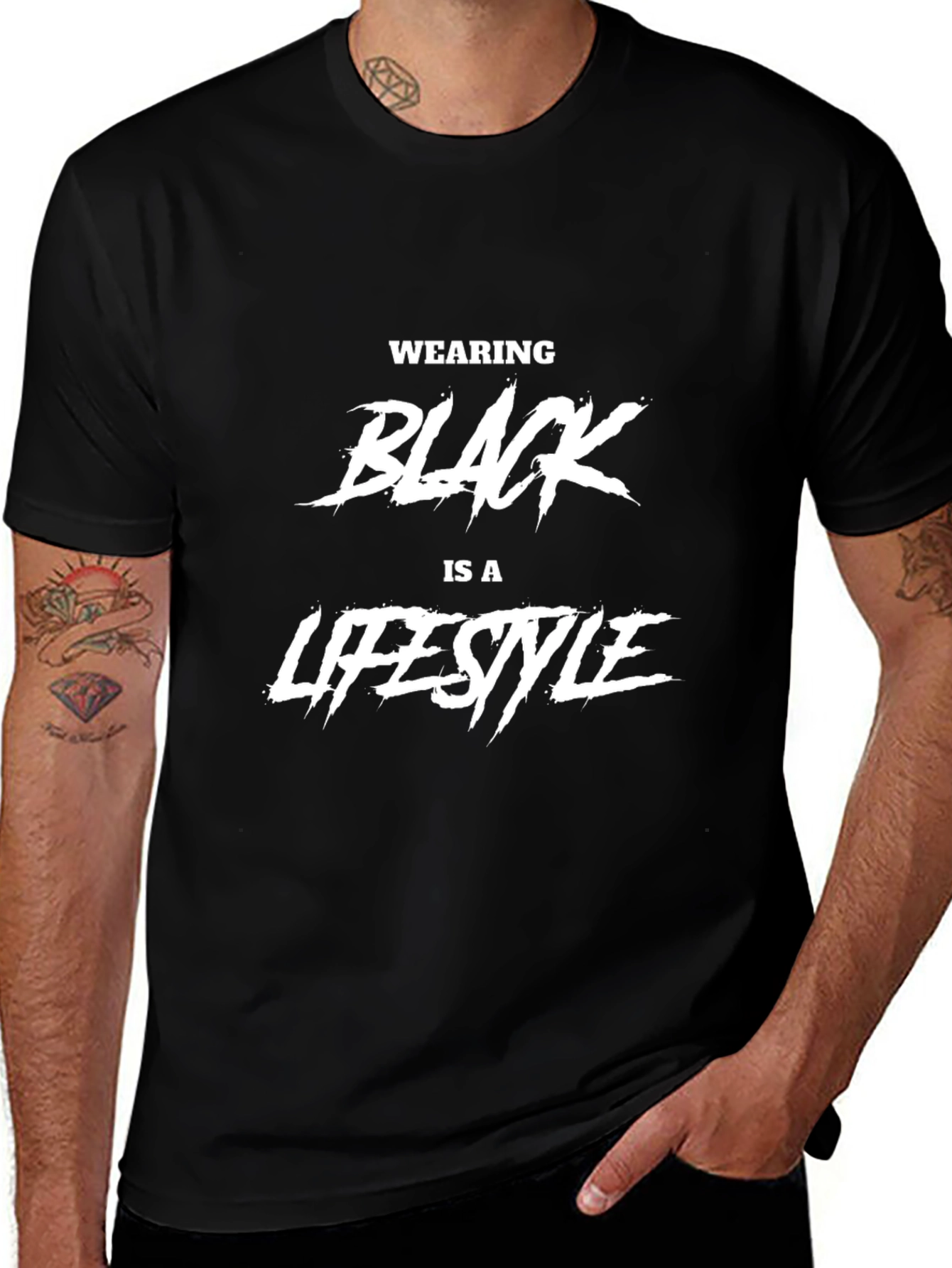 Black Graphic Tee - Wearing Black is a Lifestyle