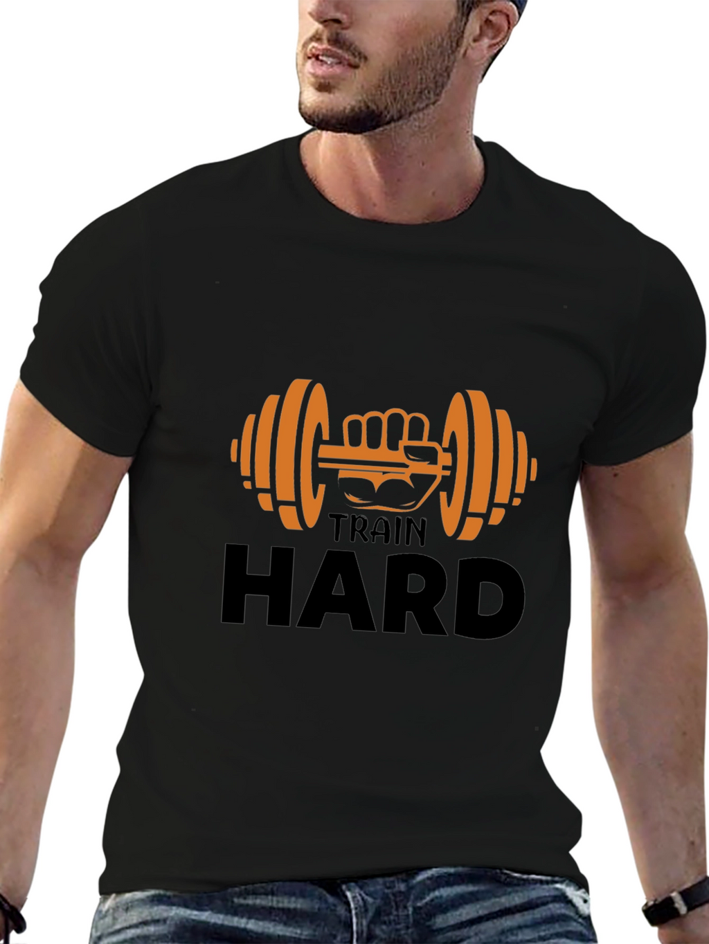 Train Hard T-Shirt - Fitness Gym Workout Tee