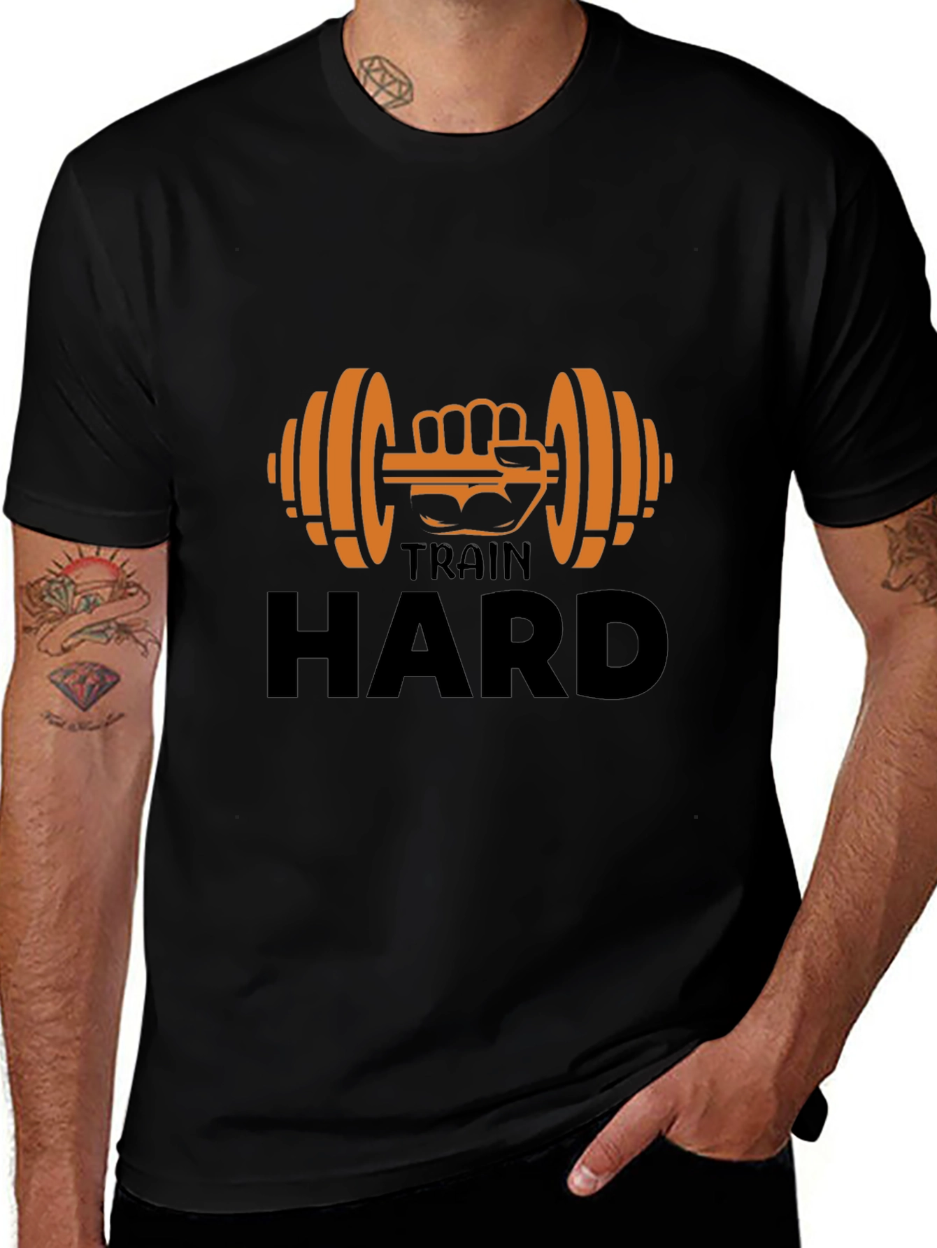 Train Hard T-Shirt - Fitness Gym Workout Tee