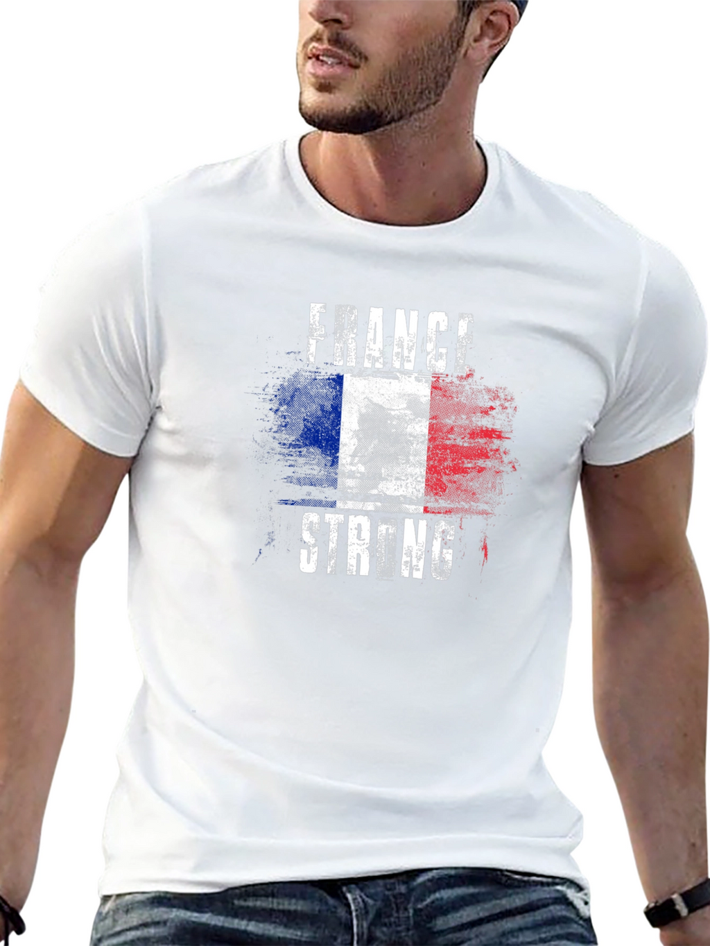 France Strong Flag Graphic Mens T-Shirt