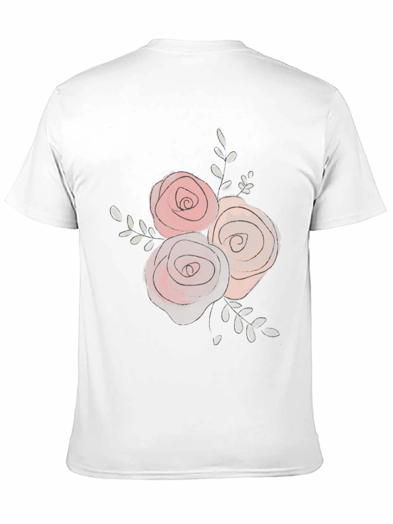 Floral Rose Graphic Black T-Shirt