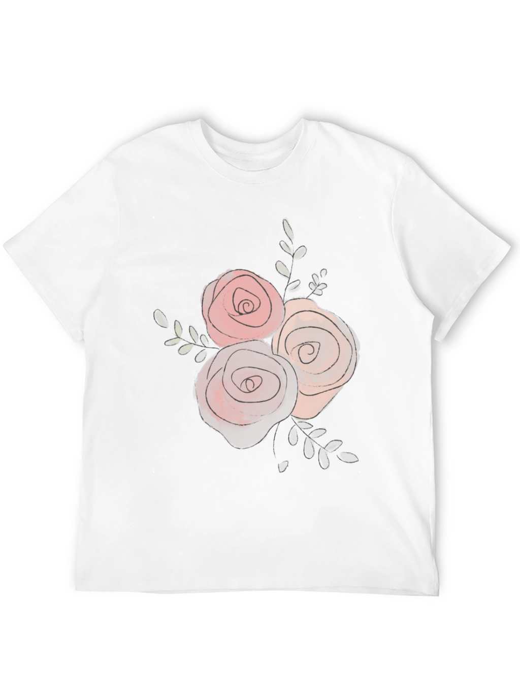 Floral Rose Graphic Black T-Shirt