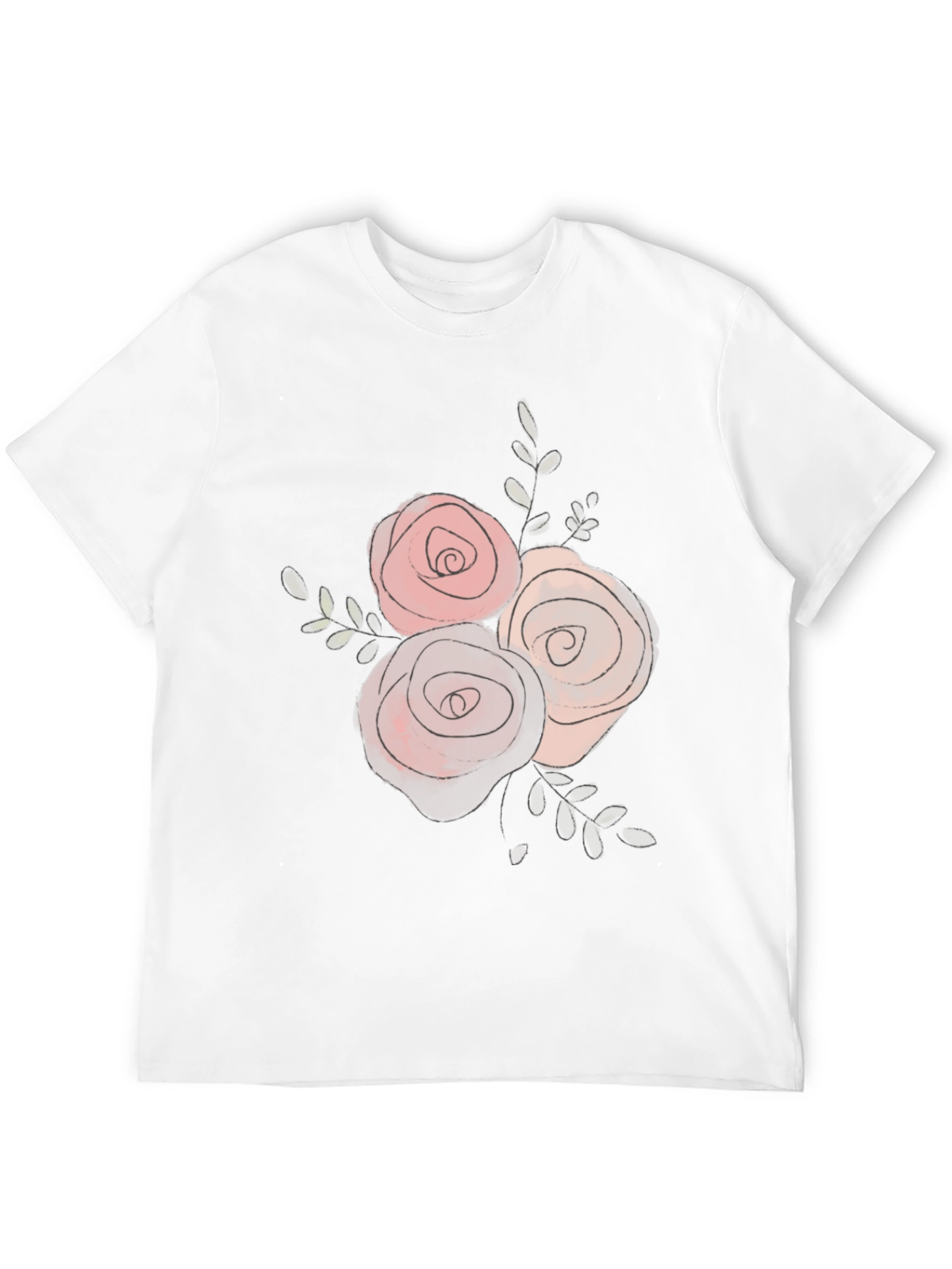 Floral Rose Graphic Black T-Shirt
