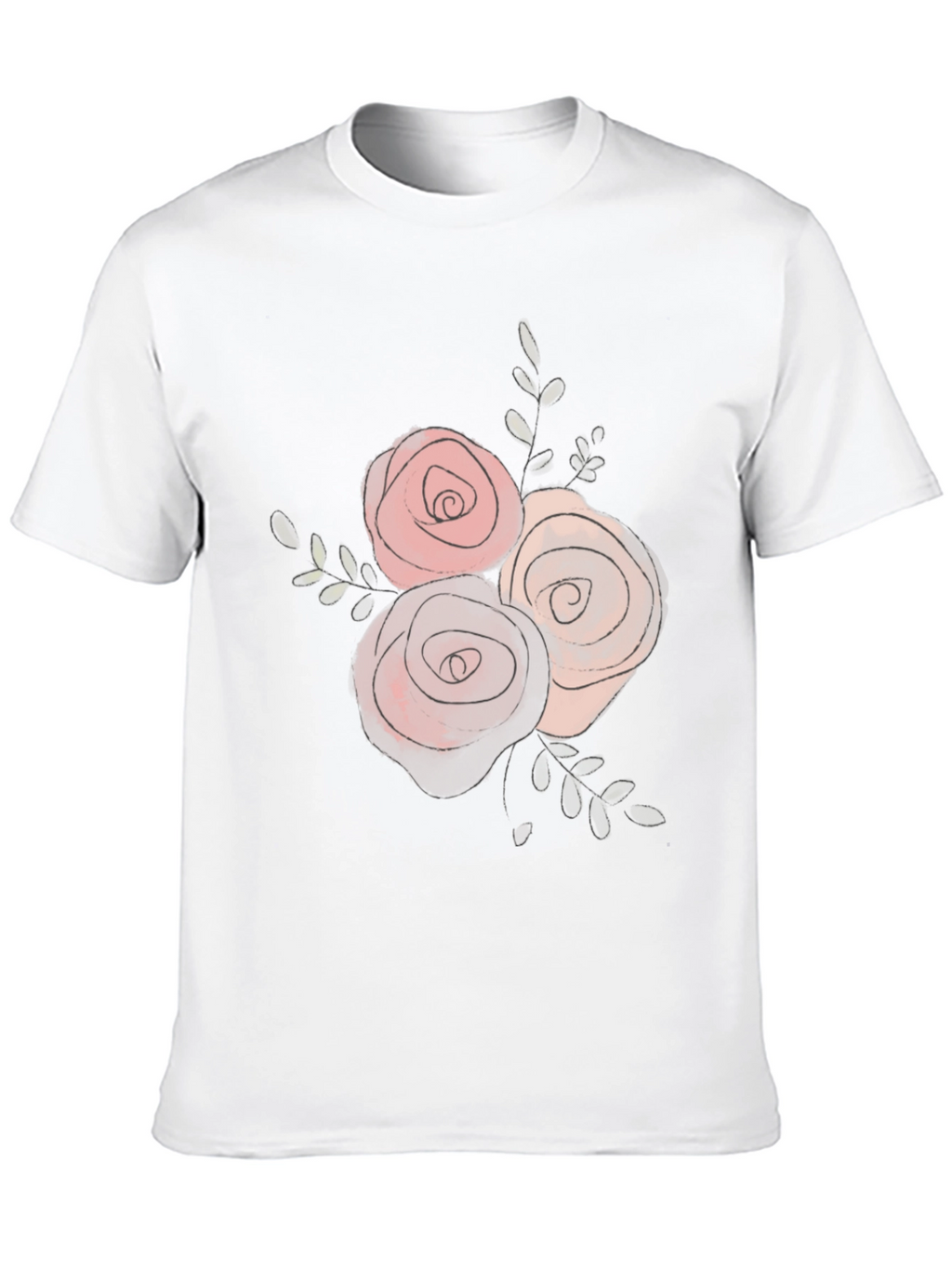 Floral Rose Graphic Black T-Shirt