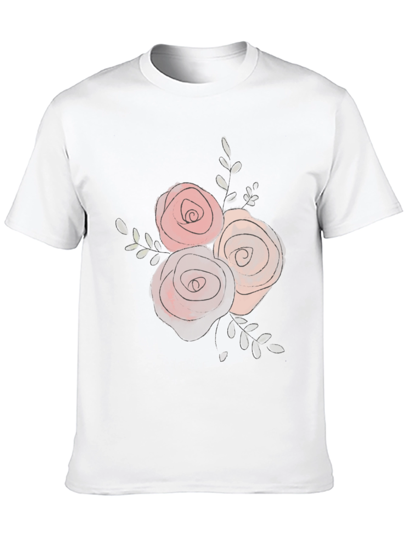 Floral Rose Graphic Black T-Shirt