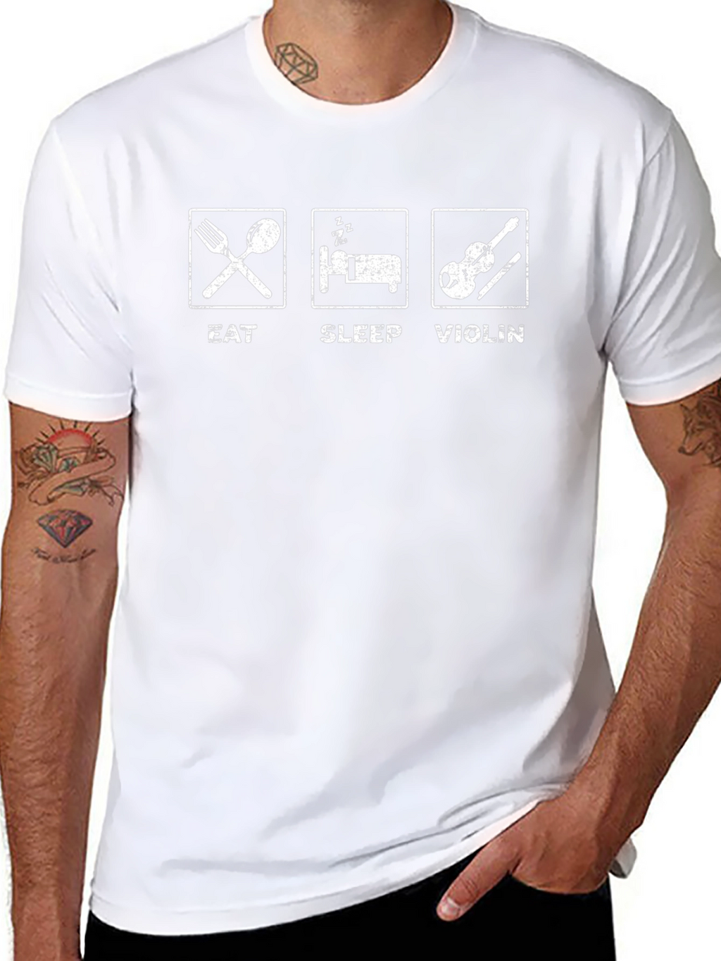 Eat Sleep Violin Black Graphic T-Shirt