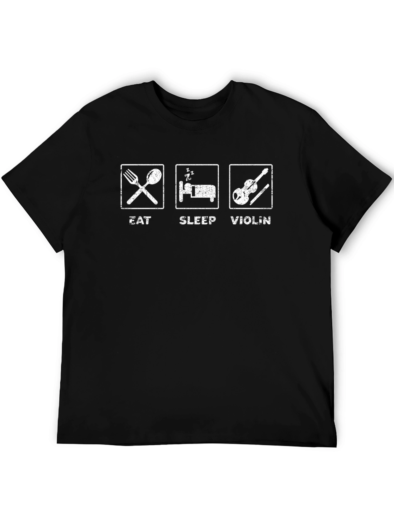 Eat Sleep Violin Black Graphic T-Shirt