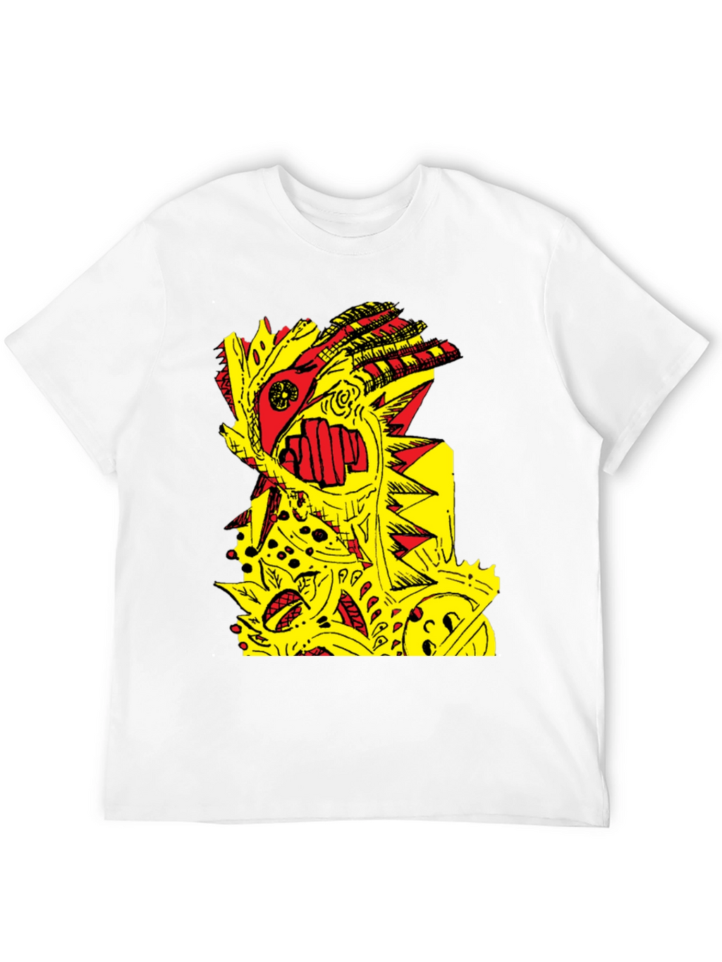 Abstract Graphic Print Black Crew Neck T-Shirt