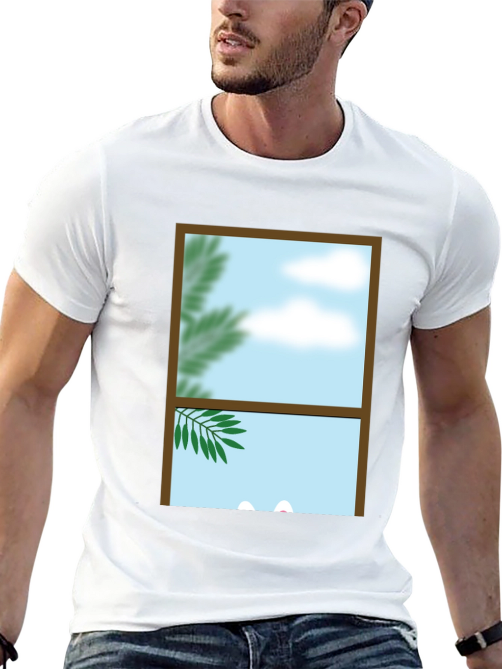 Window View Graphic Tee - Nature Scene Shirt