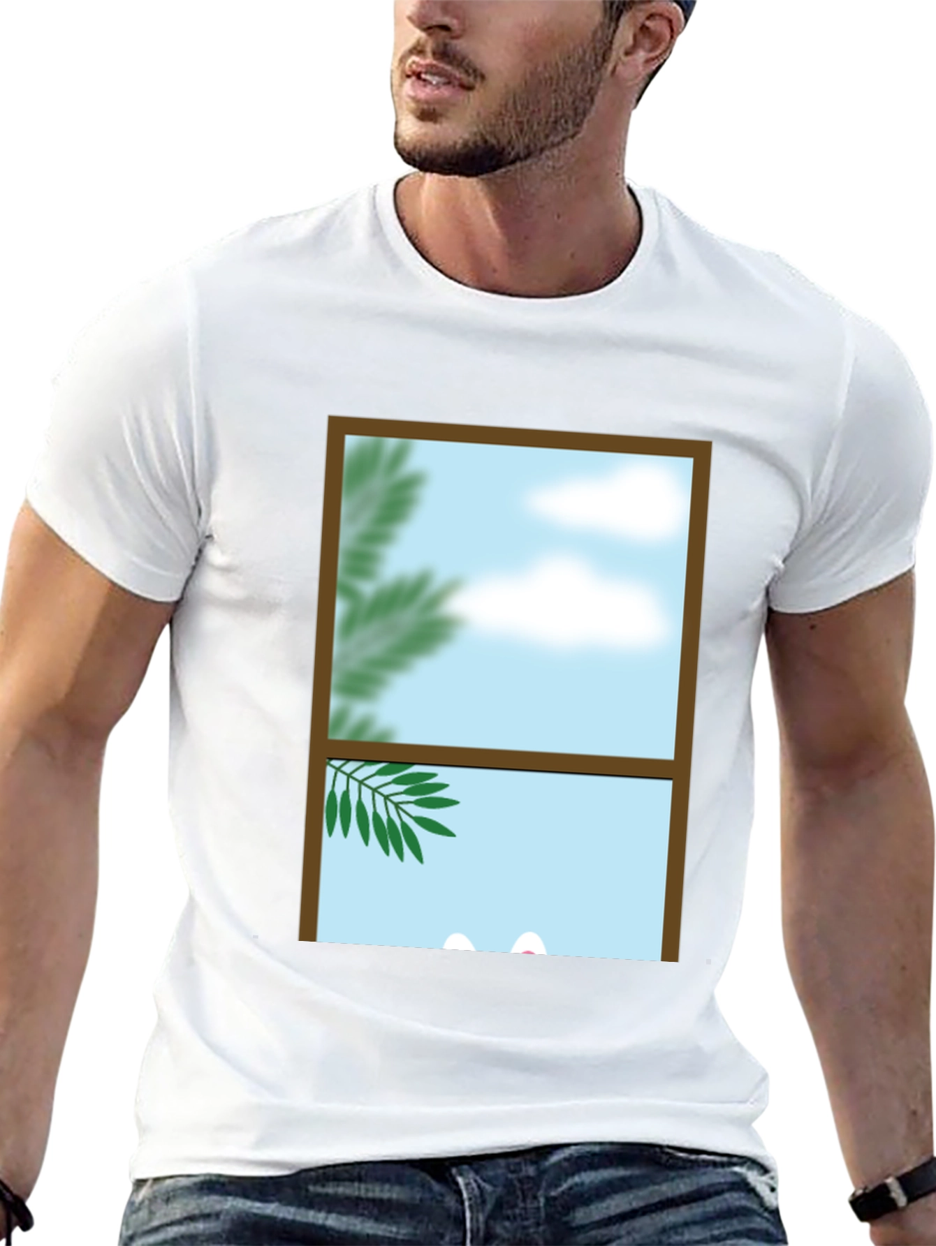 Window View Graphic Tee - Nature Scene Shirt