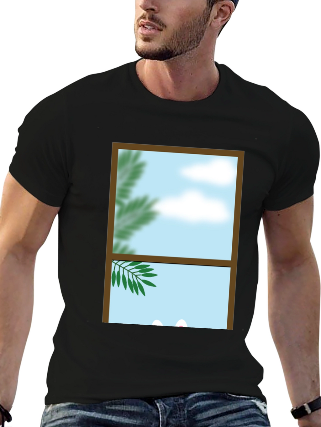 Window View Graphic Tee - Nature Scene Shirt