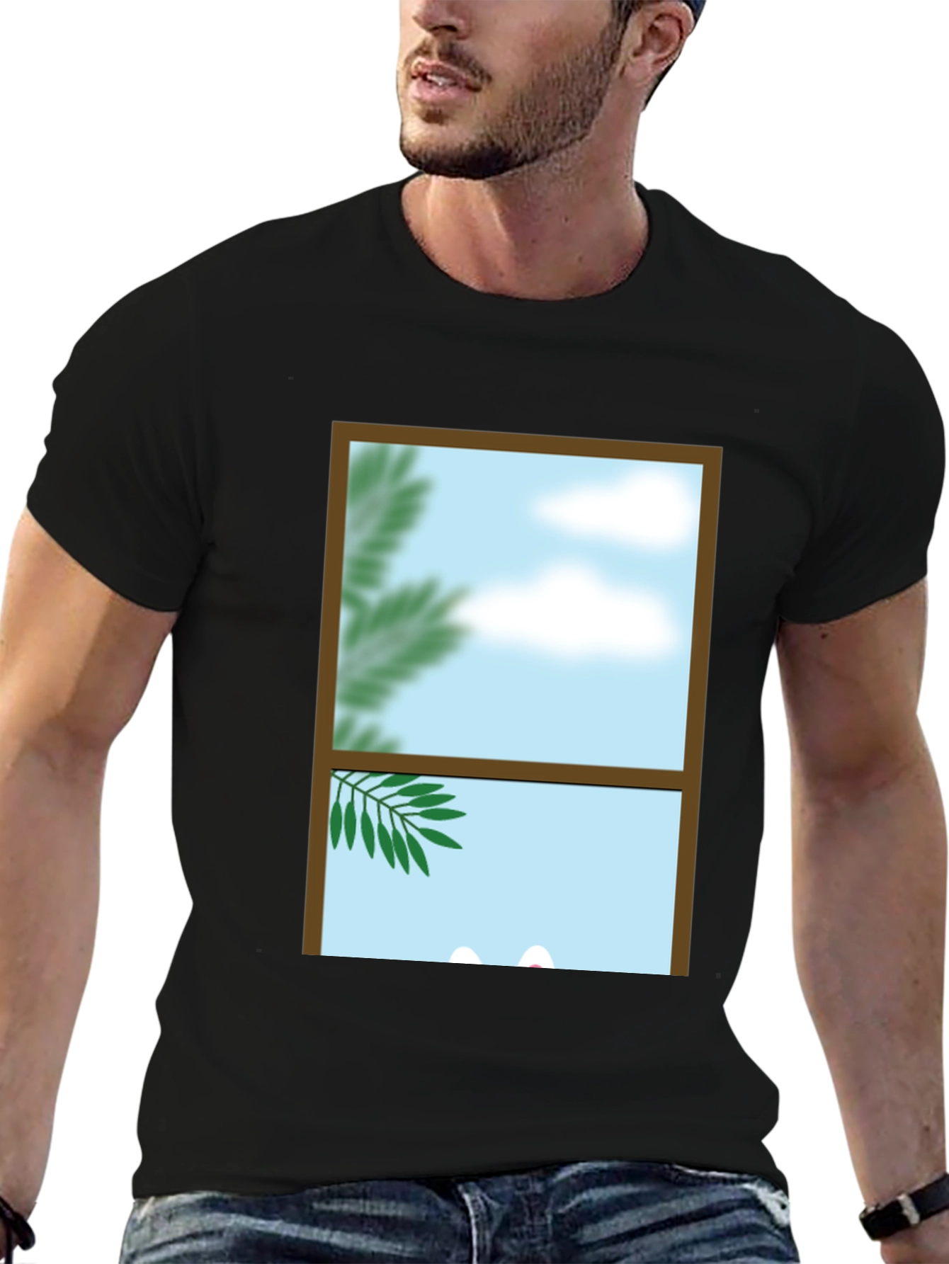 Window View Graphic Tee - Nature Scene Shirt