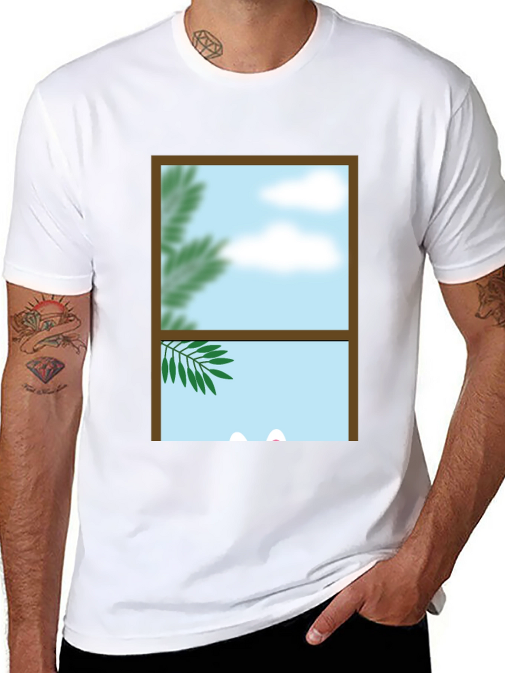 Window View Graphic Tee - Nature Scene Shirt
