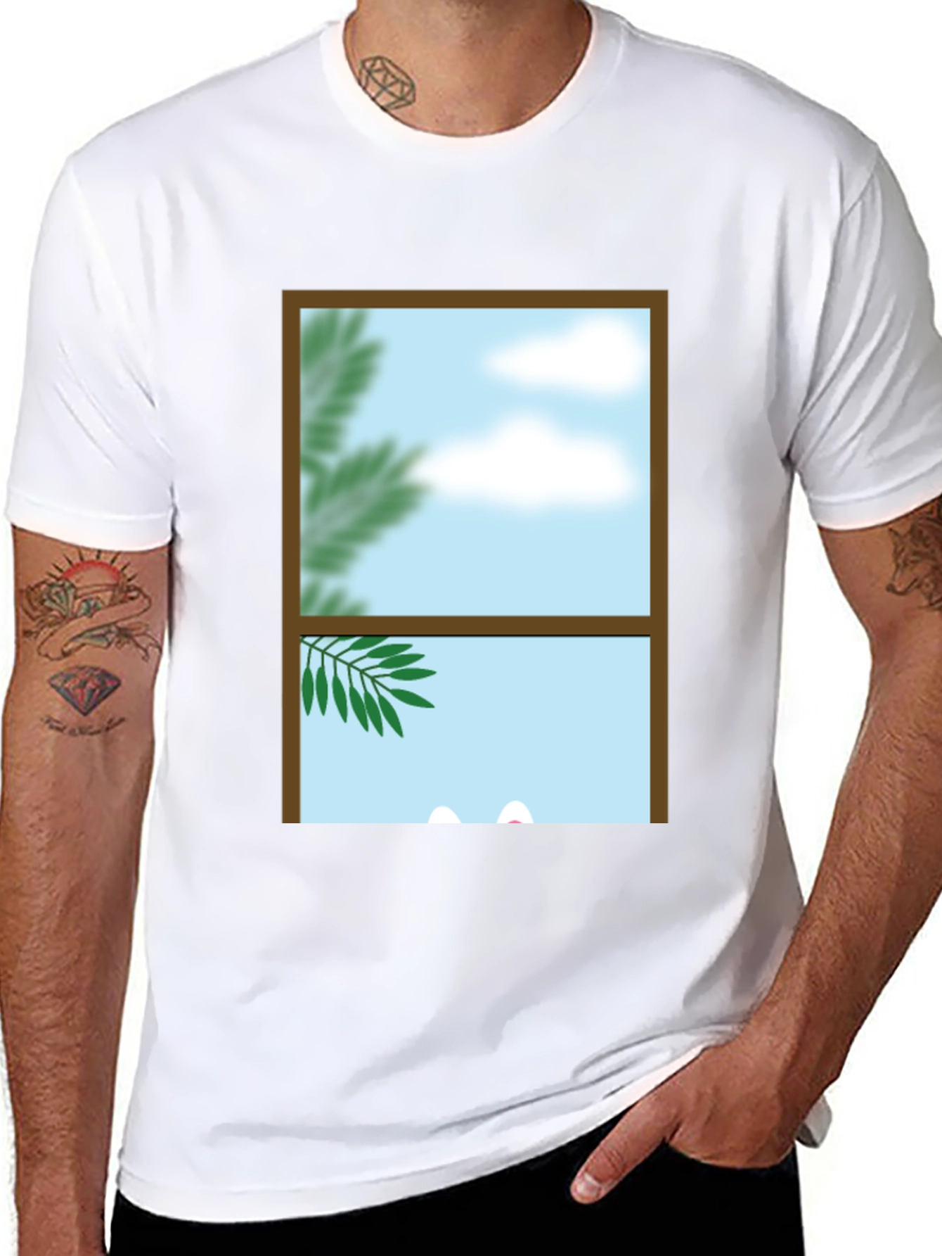 Window View Graphic Tee - Nature Scene Shirt