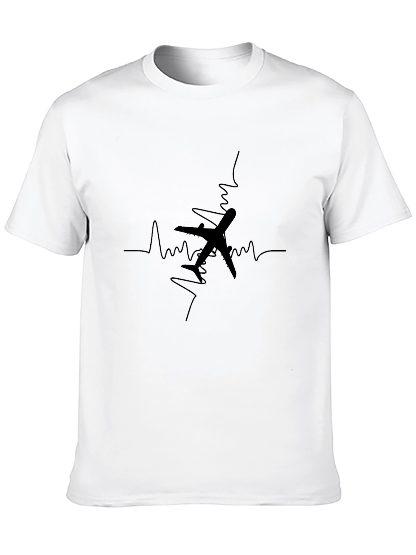 Black Plane Heartbeat Graphic Tee