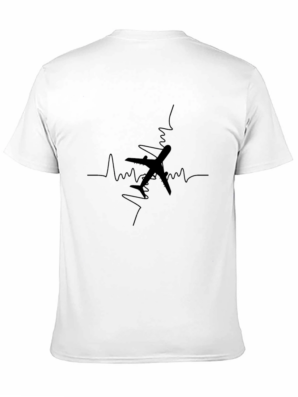 Black Plane Heartbeat Graphic Tee