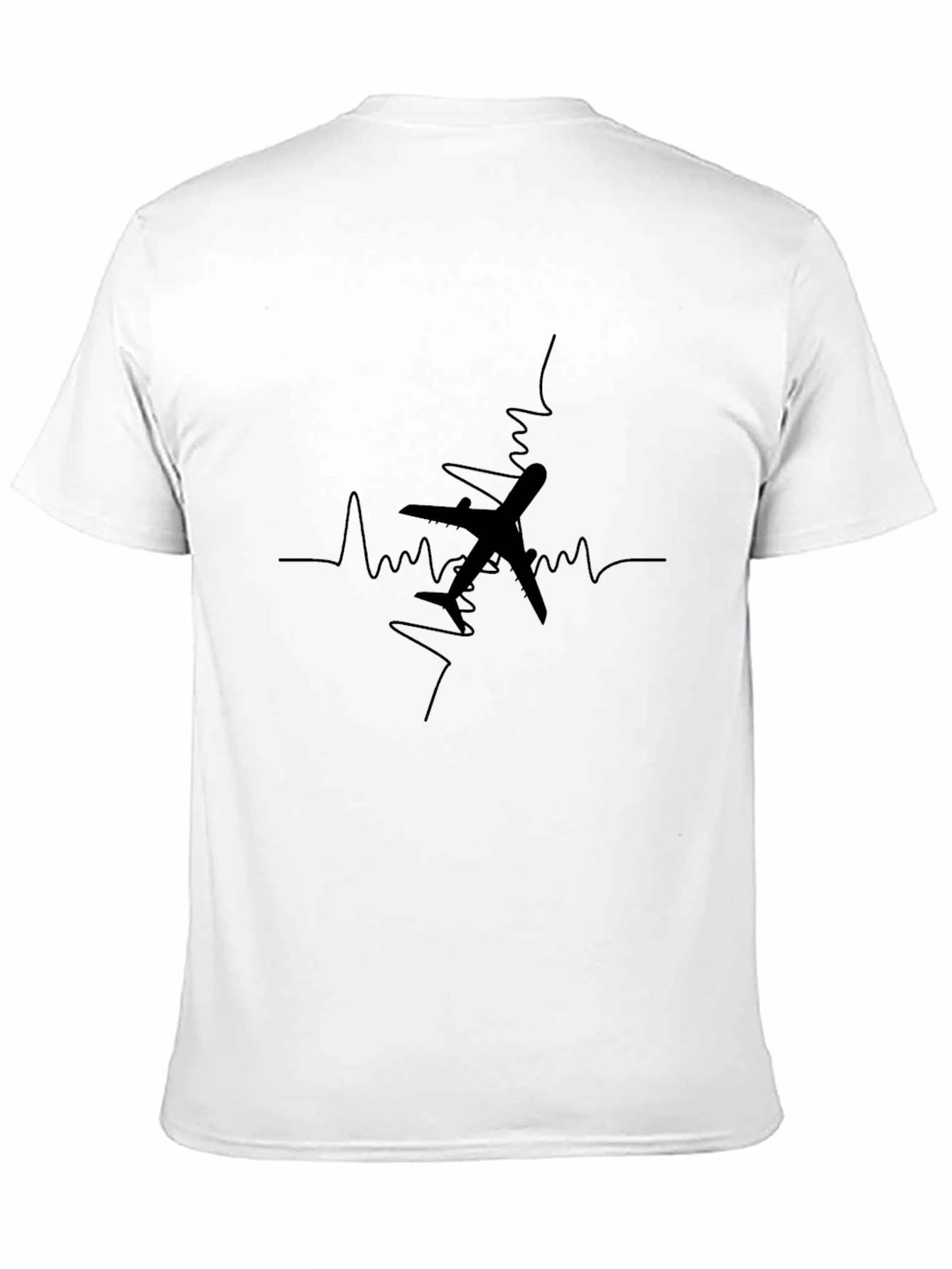 Black Plane Heartbeat Graphic Tee