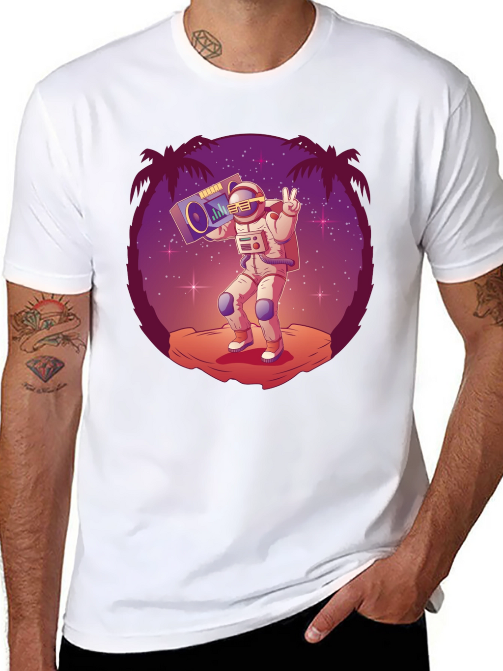 Astronaut Boombox Graphic Tee