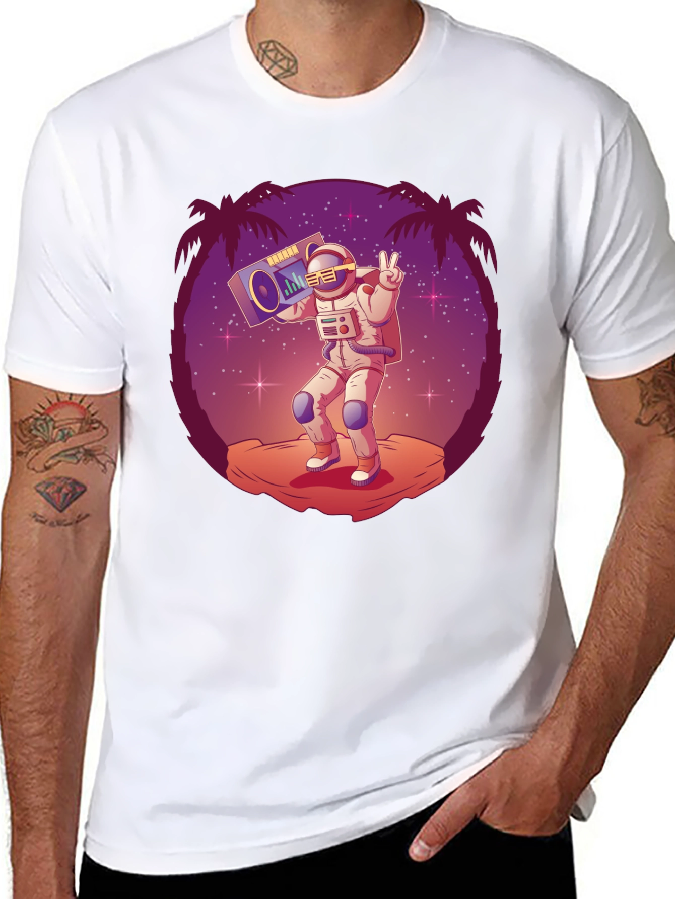 Astronaut Boombox Graphic Tee